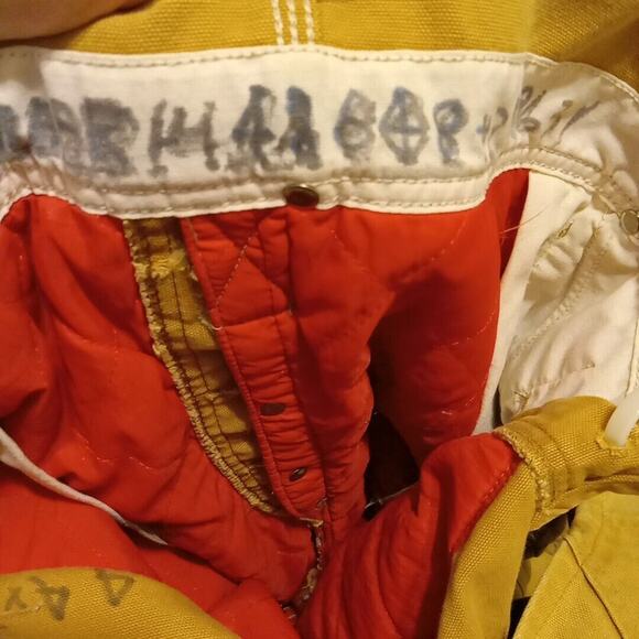 Vintage Carhartt Duck Bib Overalls 48x30 Red Quilted Insulated Double Knee "JOE" - Picture 11 of 16